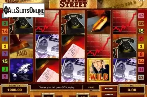 Reel screen. Wall Street from Tom Horn Gaming