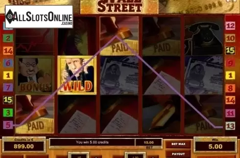Wild Win screen. Wall Street from Tom Horn Gaming