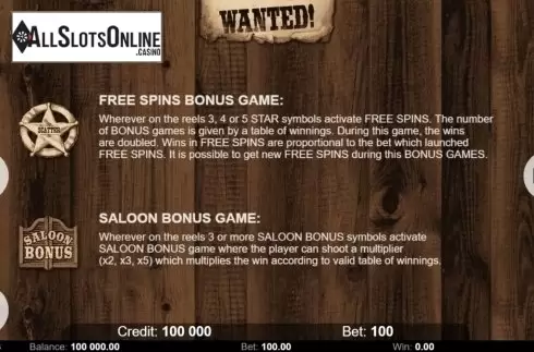 Features 2. Wanted (Kajot Games) from KAJOT