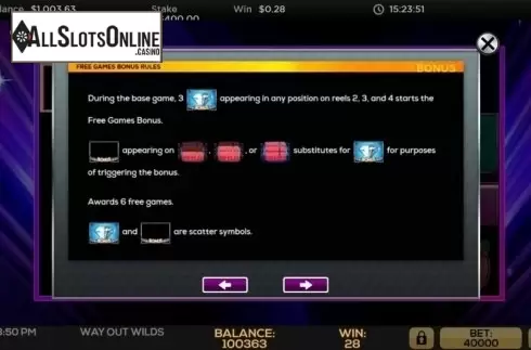 Features 1. Way Out Wilds from High 5 Games