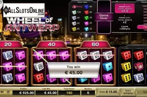 Win Screen 2. Wheel of Antwerp from Air Dice