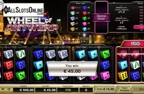 Win Screen 3. Wheel of Antwerp from Air Dice