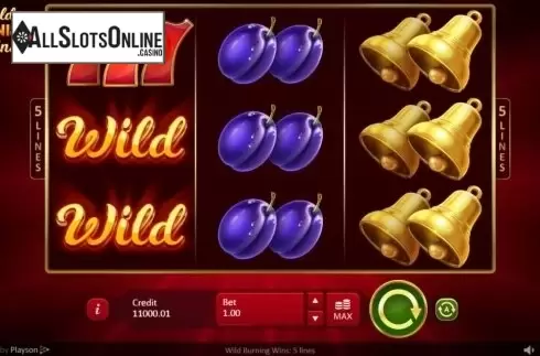Reel Screen. Wild Burning Wins: 5 lines from Playson