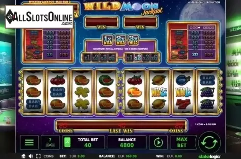 Win screen. Wild Moon Jackpot 5k from StakeLogic