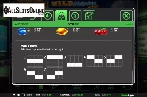 Lines. Wild Moon Jackpot 5k from StakeLogic