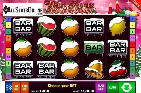 Reel Screen. Wild Rubies Christmas Edition from Gamomat