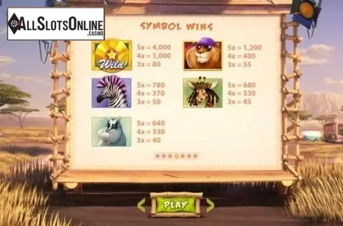 Paytable 4. Wild Stars (Cayetano) from Cayetano Gaming