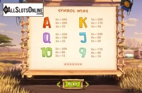 Paytable 5. Wild Stars (Cayetano) from Cayetano Gaming