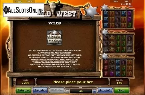 Paytable 3. Wild West Hi-Roller (Novomatic) from Novomatic