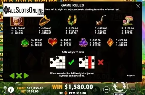 Paytable. Wild Wild Riches from Pragmatic Play