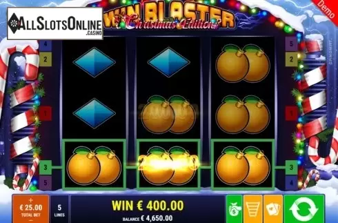 Win Screen 1. Win Blaster Christmas Edition from Gamomat