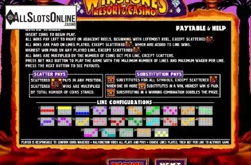 Paytable 1. Winstones Resort & Casino from Genesis