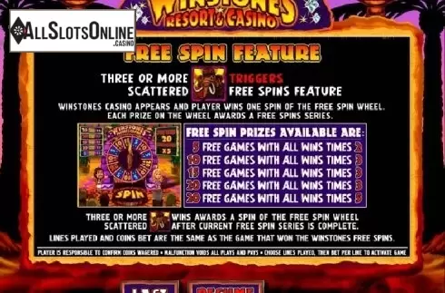 Paytable 3. Winstones Resort & Casino from Genesis