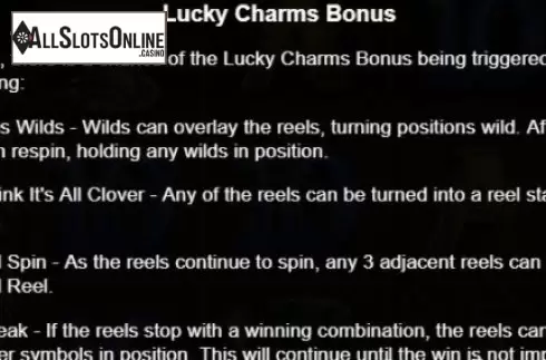 Paytable 4. Wish Upon A Leprechaun from Blueprint