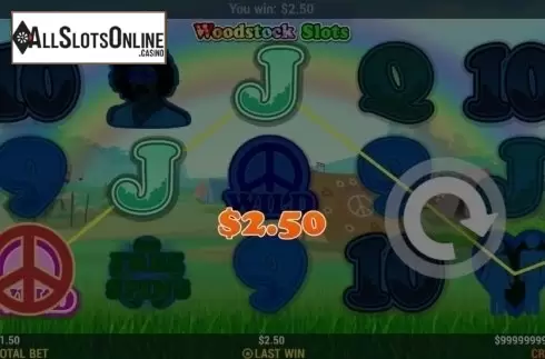 Win Screen. Woodstock Slots from Slot Factory