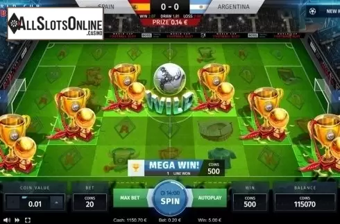 Big win screen. World Cup Football Slot from Thunderspin