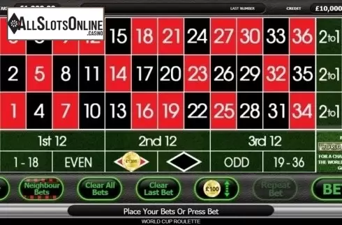 Game Screen 2. World Cup Roulette from Inspired Gaming