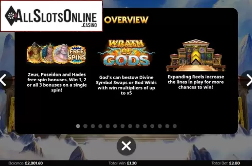 Paytable 1. Wrath of Gods from Bang Bang Games
