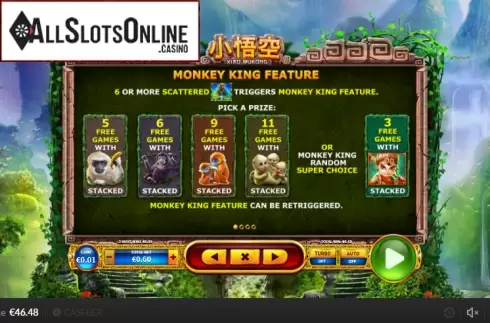 Paytable 2. Xiao Wu Kong from Skywind Group