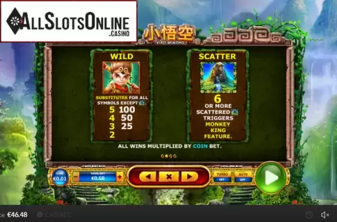Paytable 3. Xiao Wu Kong from Skywind Group