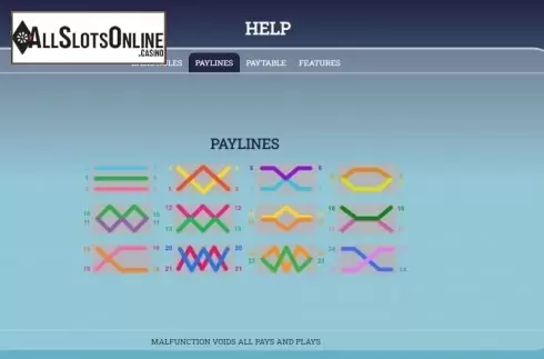 Paytable screen 2. Yakuza (Arrows Edge) from Arrows Edge