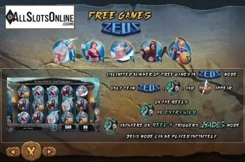 Paytable 4. Zeus Vs Hades from TOP TREND GAMING