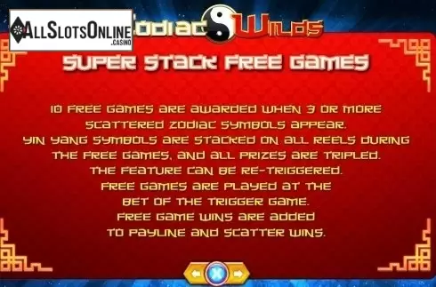 Paytable 3. Zodiac Wilds from TOP TREND GAMING
