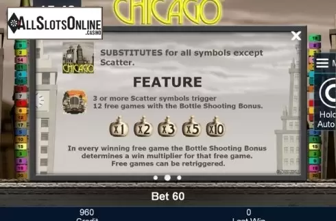 Paytable 2. Chicago (Green Tube) from Greentube