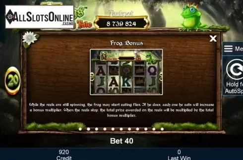 Paytable 2. Frogs Fairy Tale from Greentube