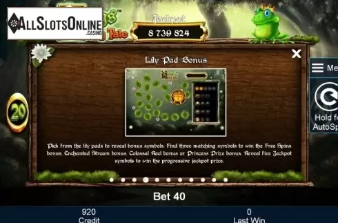 Paytable 4. Frogs Fairy Tale from Greentube