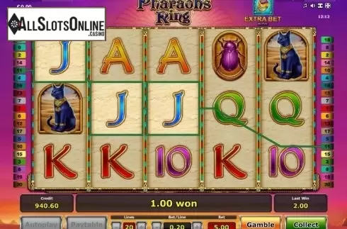 Win. Pharaoh's Ring from Greentube