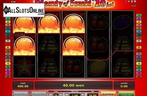 Win. Plenty of Fruit 20 Hot from Greentube
