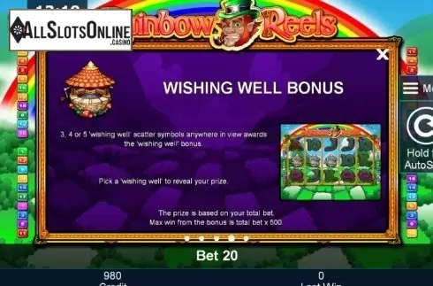 Paytable 4. Rainbow Reels from Greentube
