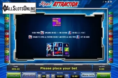 Paytable 2. Reel Attraction from Greentube