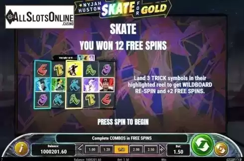 Free Spins 1. Nyjah Huston - Skate for Gold from Play'n Go