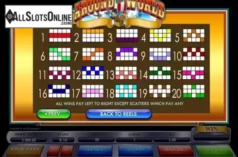 Paytable 3. Around the World (Microgaming) from Microgaming