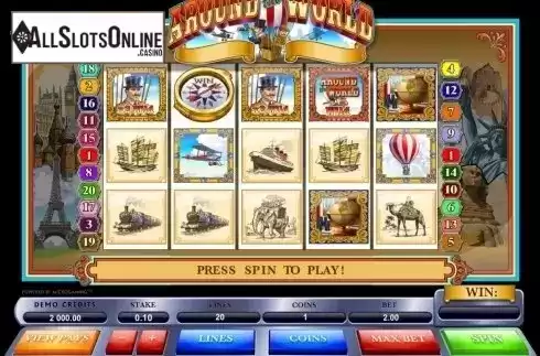 Reels screen. Around the World (Microgaming) from Microgaming