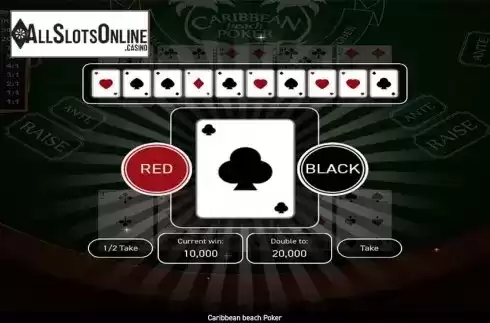 Gamble game screen. Caribbean Beach Poker (Wazdan) from Wazdan