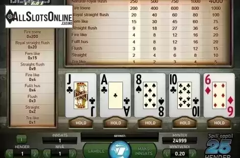 Game Screen. Deuces Wild Double Up (NetEnt) from NetEnt