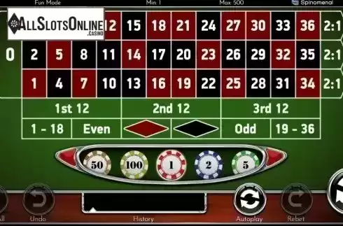 Game Screen 1. European Roulette (Spinomenal) from Spinomenal