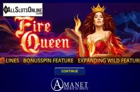 Start Screen. Fire Queen (Amatic Industries) from Amatic Industries