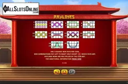 Paylines. Fortune Lions (Skywind Group) from Skywind Group