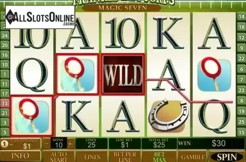 Wild Win screen. Frankie Dettori's: Magic Seven from Playtech