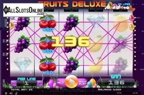 Win Screen. Fruits Deluxe Easter Edition from Spinomenal