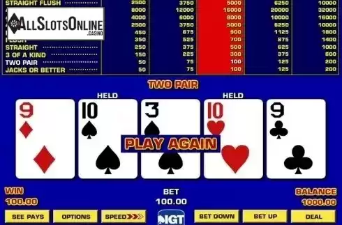 Win Screen. Double Bonus Poker Game King from IGT