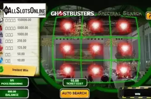 Game Screen 2. Ghostbusters Spectral Search from IGT