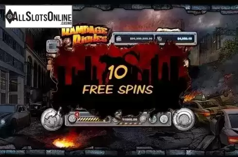 Free Spins screen. King of Kaiju: Rampage Riches from Lost World Games