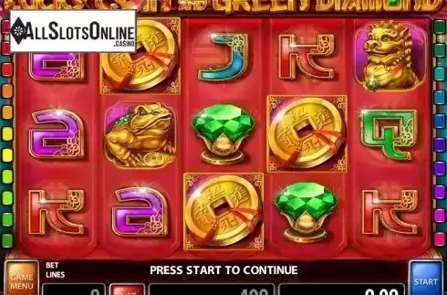 Win Screen 1. Lucky Coin and Green Diamond from Casino Technology