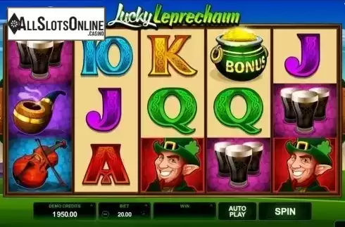Reels screen. Lucky Leprechaun (Microgaming) from Microgaming