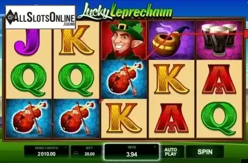 Win screen. Lucky Leprechaun (Microgaming) from Microgaming